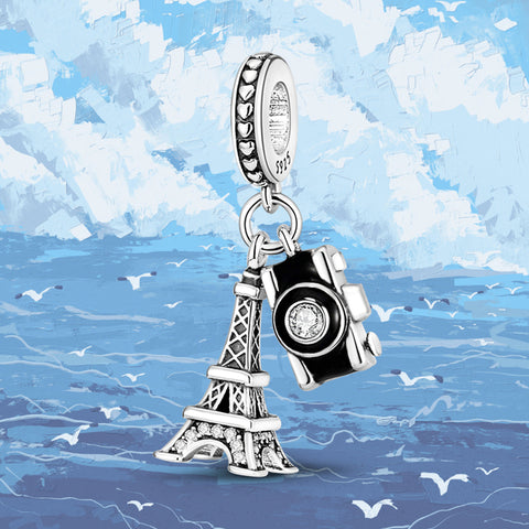 925 Sterling Silver Paris Eiffel Tower Dangle Charm