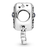 925 Sterling Silver Blue Star Quarter Moon Charm