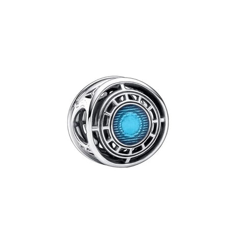 925 Sterling Silver Iron--- Blue Metal Heart Charm