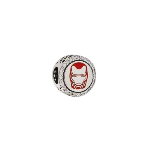 925 Sterling Silver Iron--- Round Mask Charm