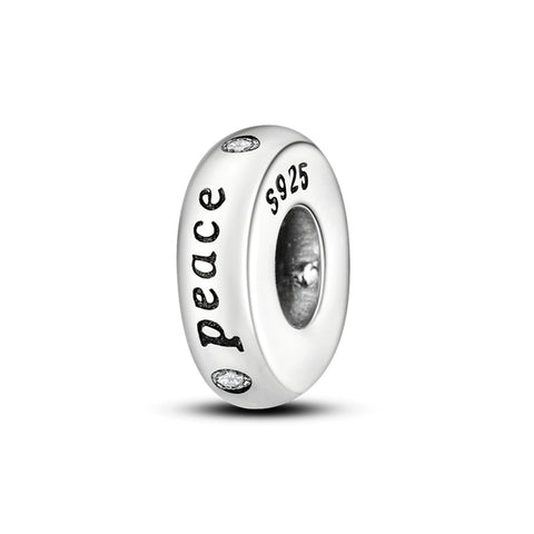 925 Sterling Silver Luxury Peace Spacer Charm