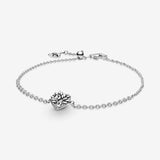925 SS Luxury Heart Shaped Family Tree Chain Bracelet