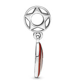 925 Sterling Silver American Hero Dangle Shield Charm