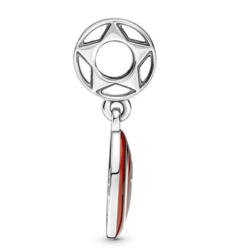 925 Sterling Silver American Hero Dangle Shield Charm