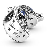 925 Sterling Silver Blue Star Quarter Moon Charm