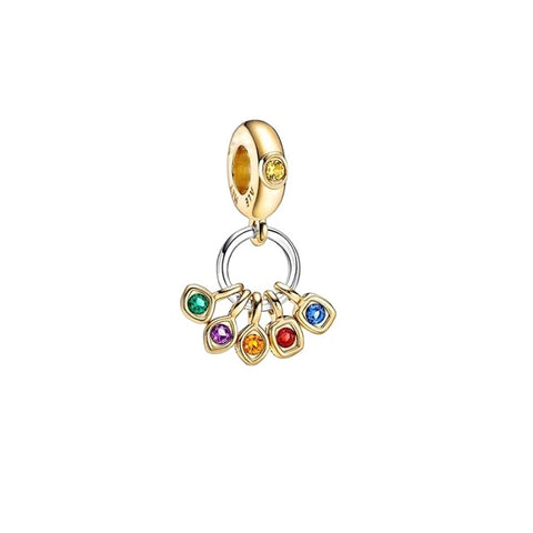 925 Sterling Silver Infinity Rings Stones Dangle Charm