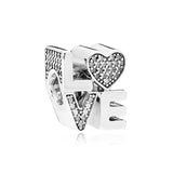 925 Sterling Silver Luxury Letter Word LOVE Charm
