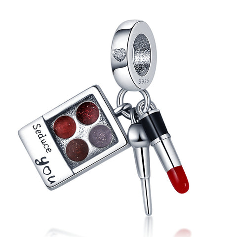 925 Sterling Silver Seduce You Makeup Dangle Charm