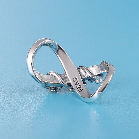 925 Sterling Silver Infinity Flower Wrap Charm