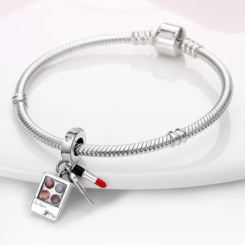 925 Sterling Silver Seduce You Makeup Dangle Charm