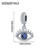 925 Sterling Silver Magic Blue Eye Dangled Charm