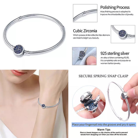 925 SS Luxury Sparkling Blue Onex Chain Bracelet