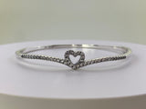 925 SS Luxury Hollow Heart Bangle Bracelet