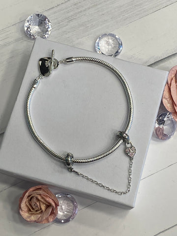 925 SS Luxury Safety Chain and Bracelet Set