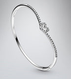 925 SS Luxury Hollow Heart Bangle Bracelet