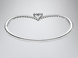 925 SS Luxury Hollow Heart Bangle Bracelet