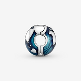 925 Sterling Silver Luxury Blue Globe Clip Charm