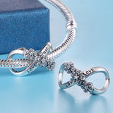 925 Sterling Silver Infinity Flower Wrap Charm